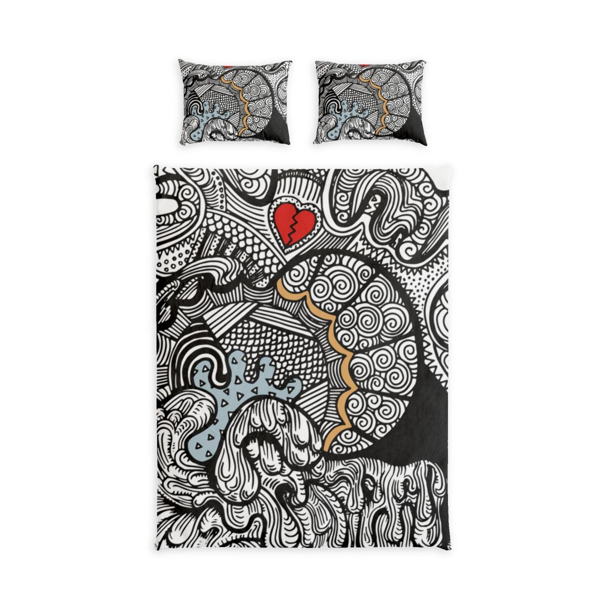 Doodle Heart Cotton Duvet Set