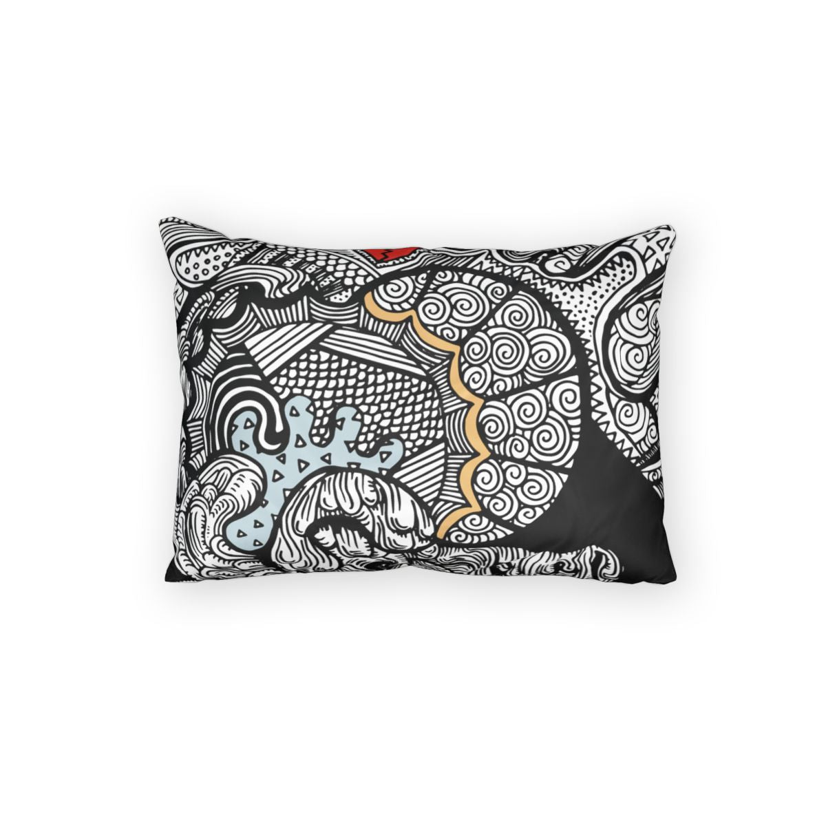 x2 Doodle Heart Cotton Pillow Cases