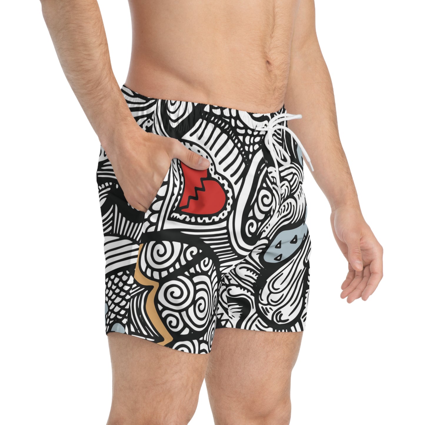 Doodle Heart Swim Shorts