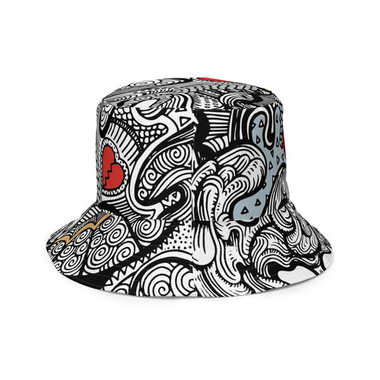 Doodle Heart Bucket Hat