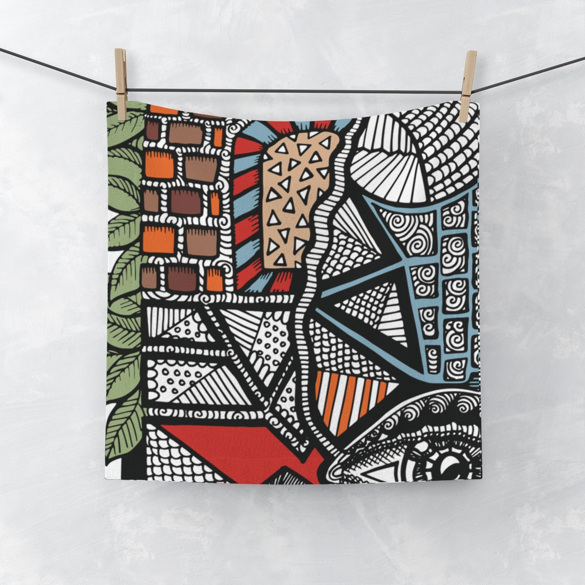 African Print Face Towel