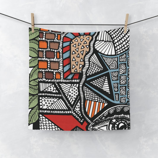 African Print Face Towel