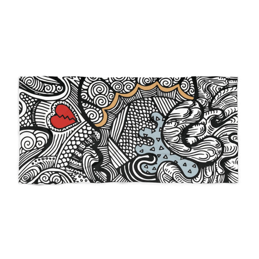 Doodle Heart Towel