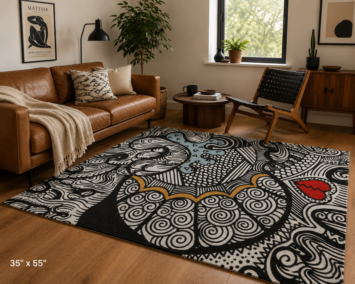 Doodle Heart Rug