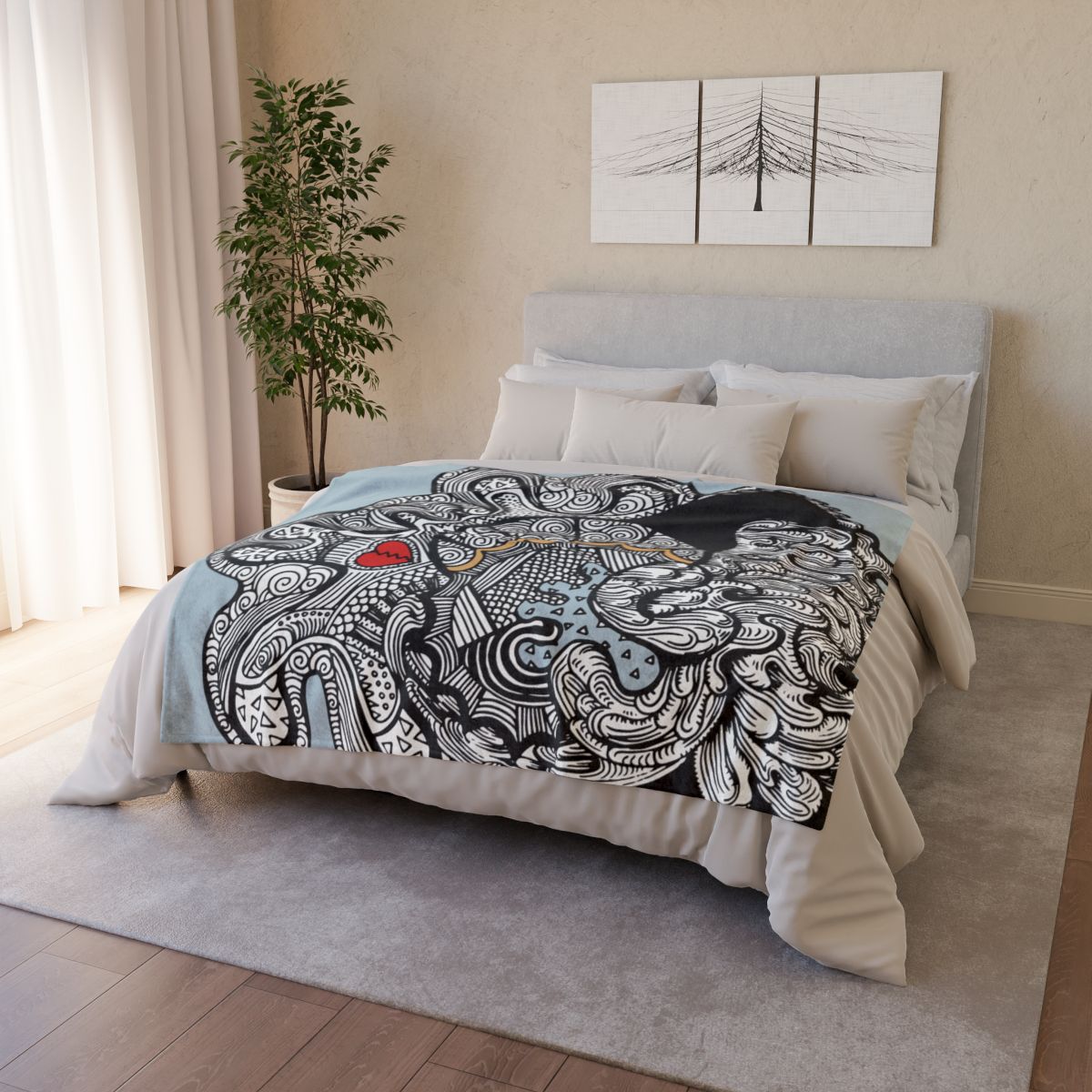 Doodle Heart Blanket