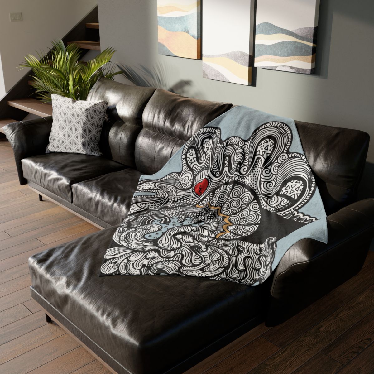 Doodle Heart Blanket