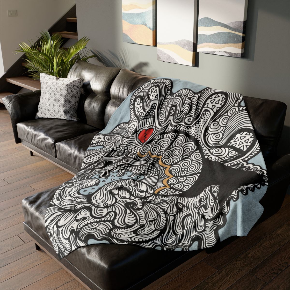 Doodle Heart Blanket
