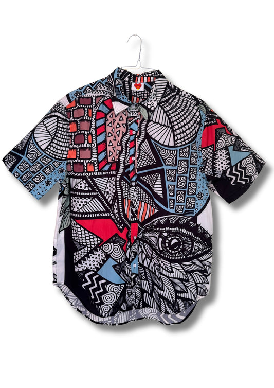 African Garden Print Shirt