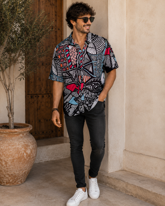 African Garden Print Shirt