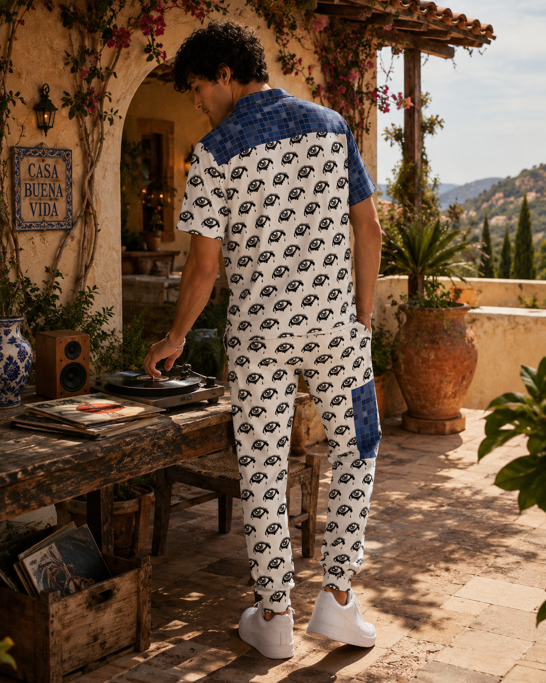 Blue Mosaic Eyes Joggers