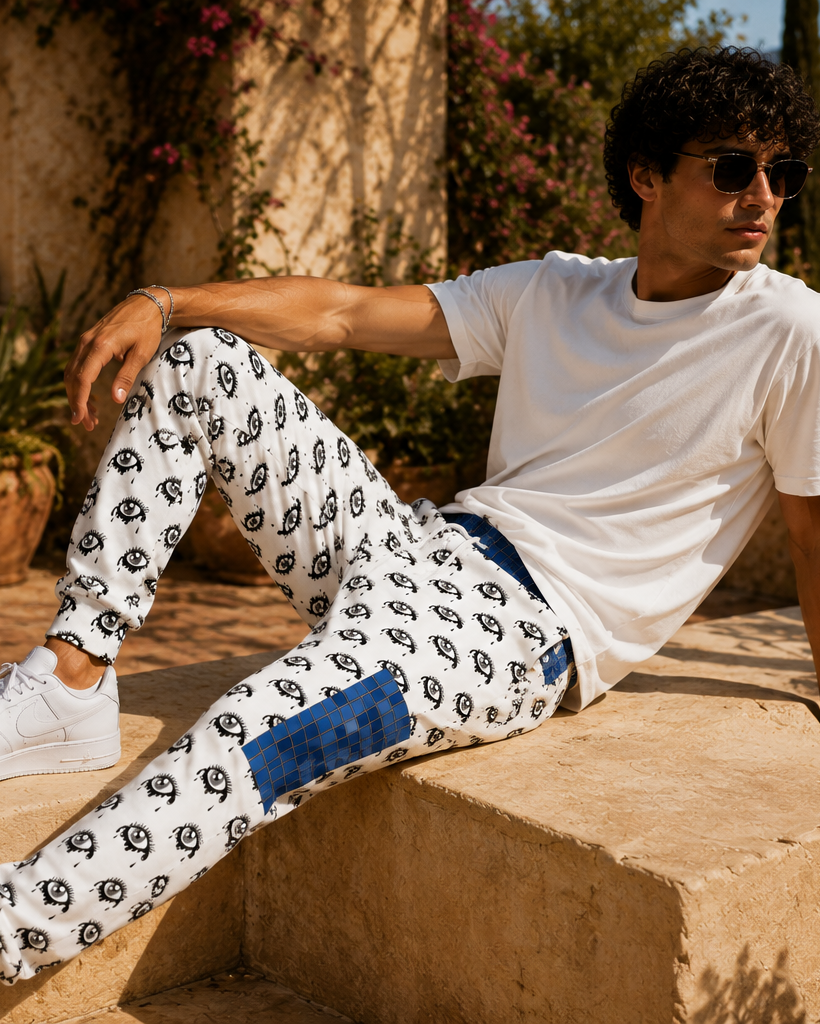 Blue Mosaic Eyes Joggers