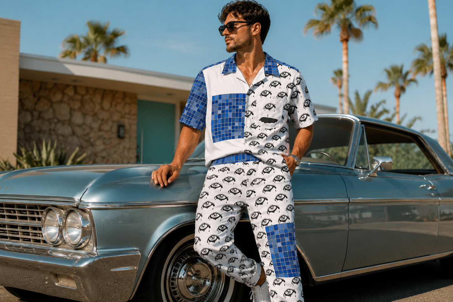 Blue Mosaic Eyes Joggers