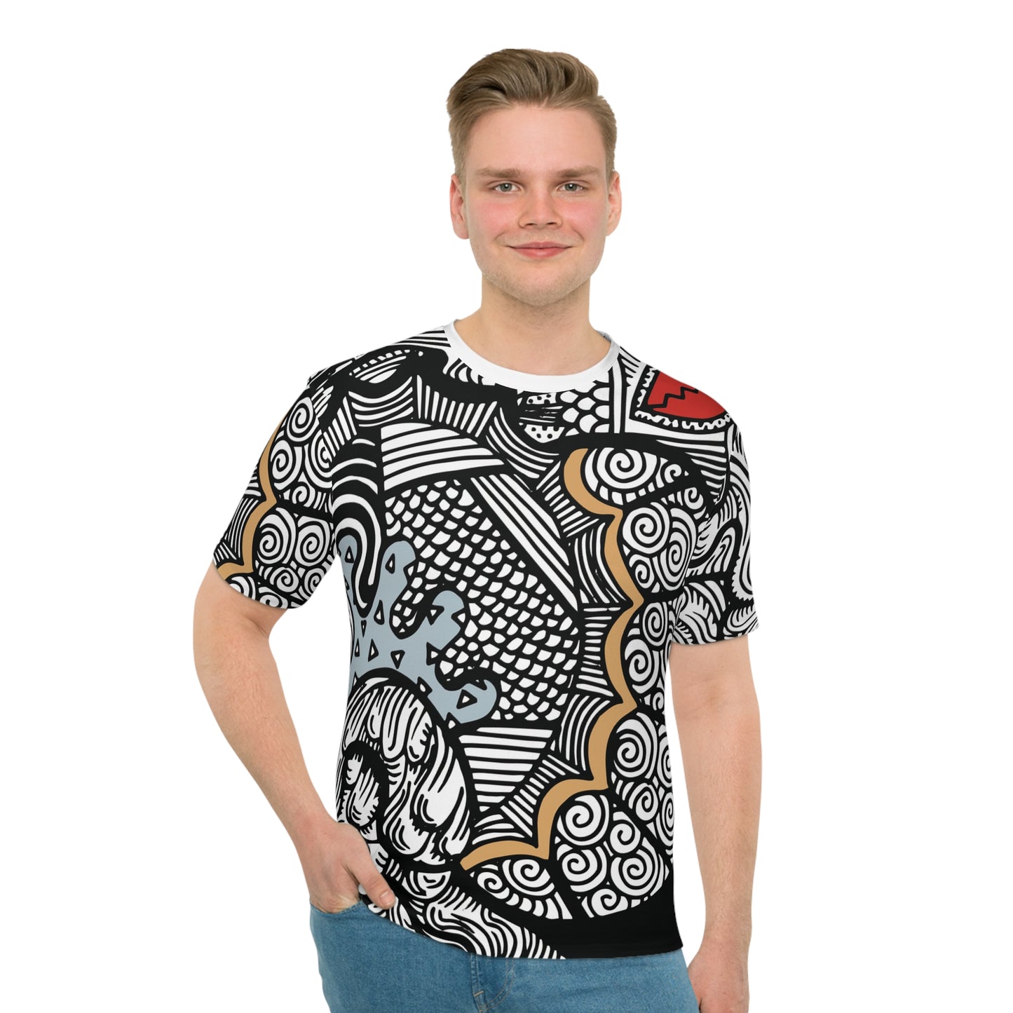 Doodle Heart Print Tshirt
