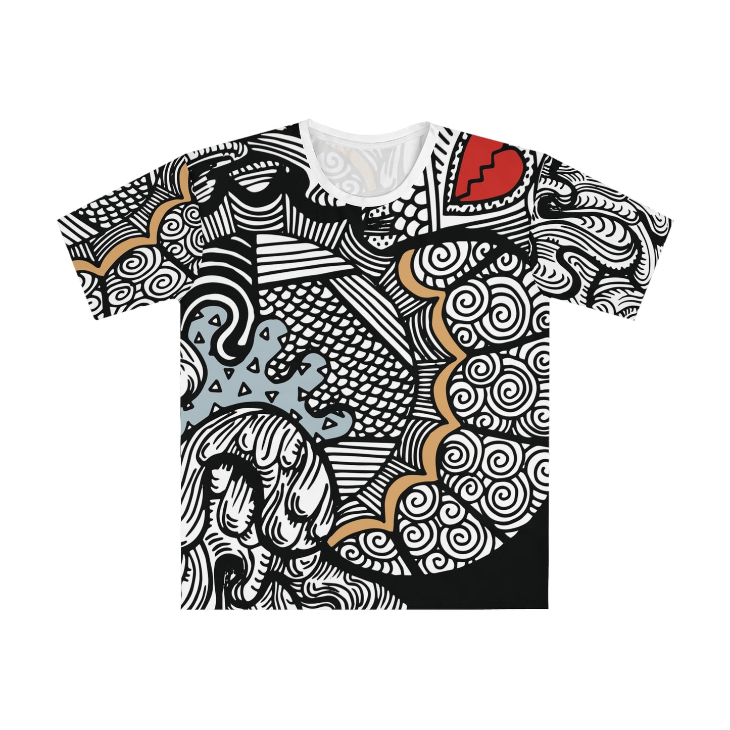 Doodle Heart Print Tshirt
