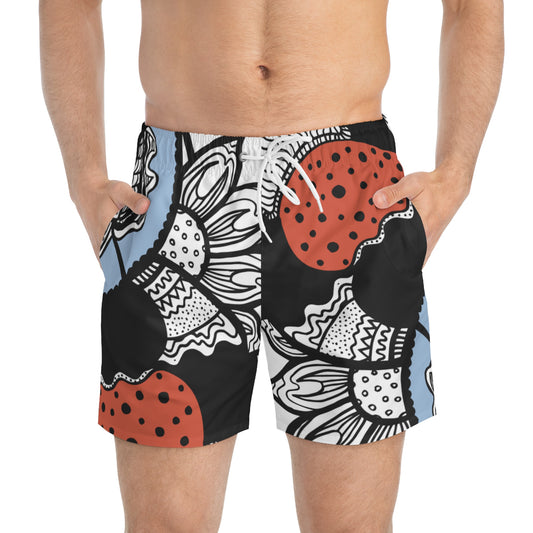 Half Heart Flowers Swim Shorts