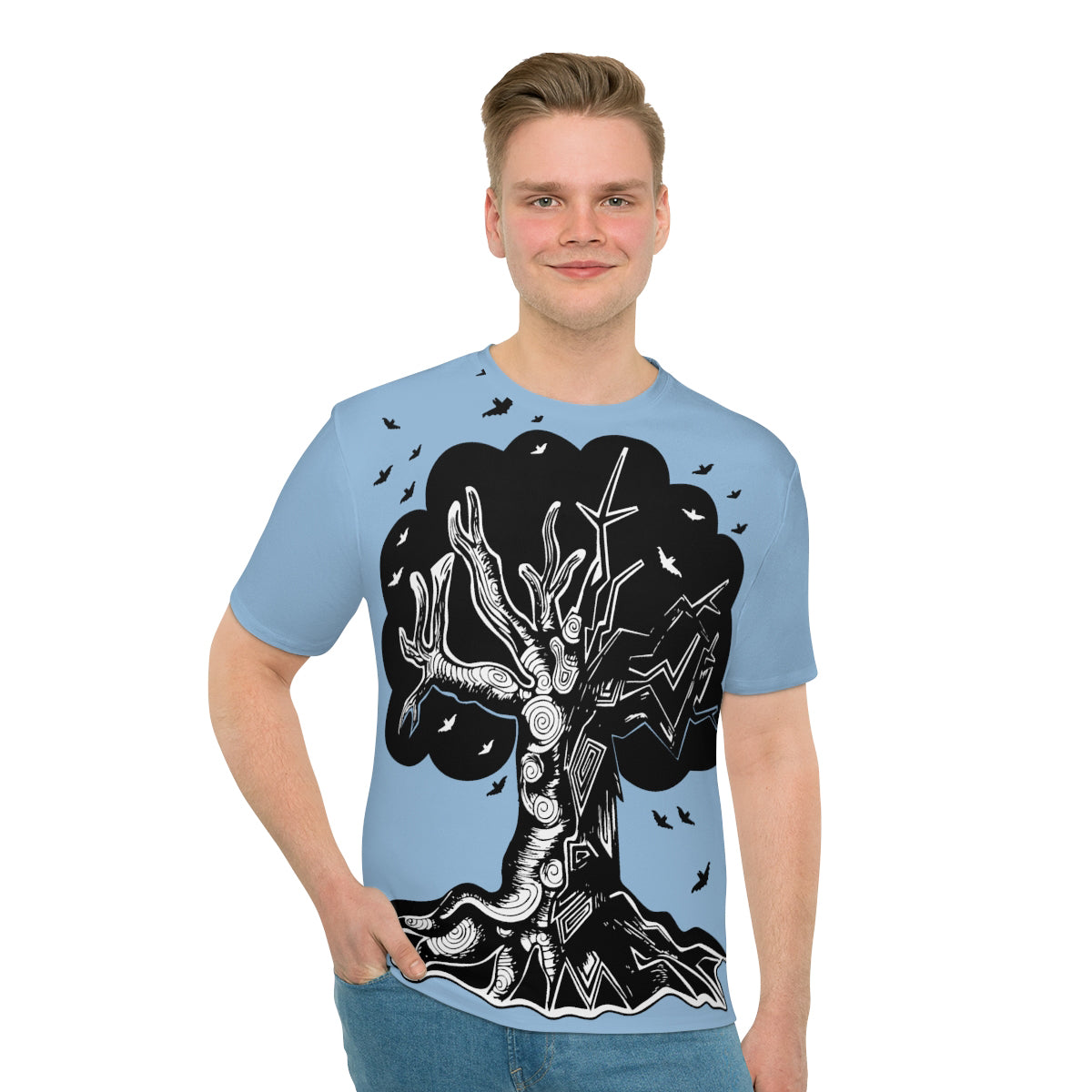 Blue Graphic Tree Tshirt