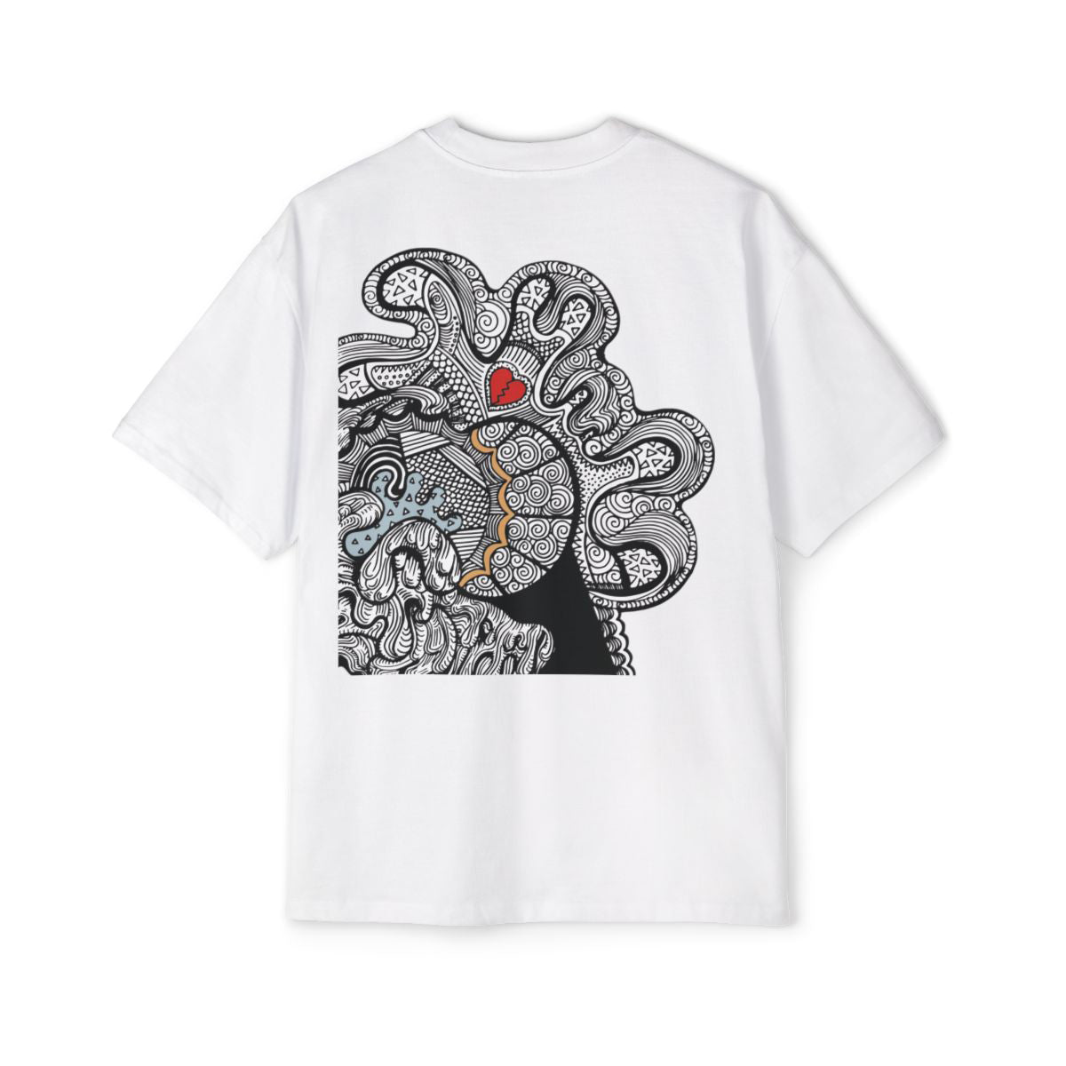 Oversized Doodle Heart Tshirt