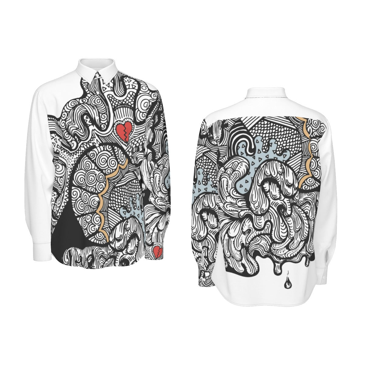 Doodle Heart Cotton Shirt