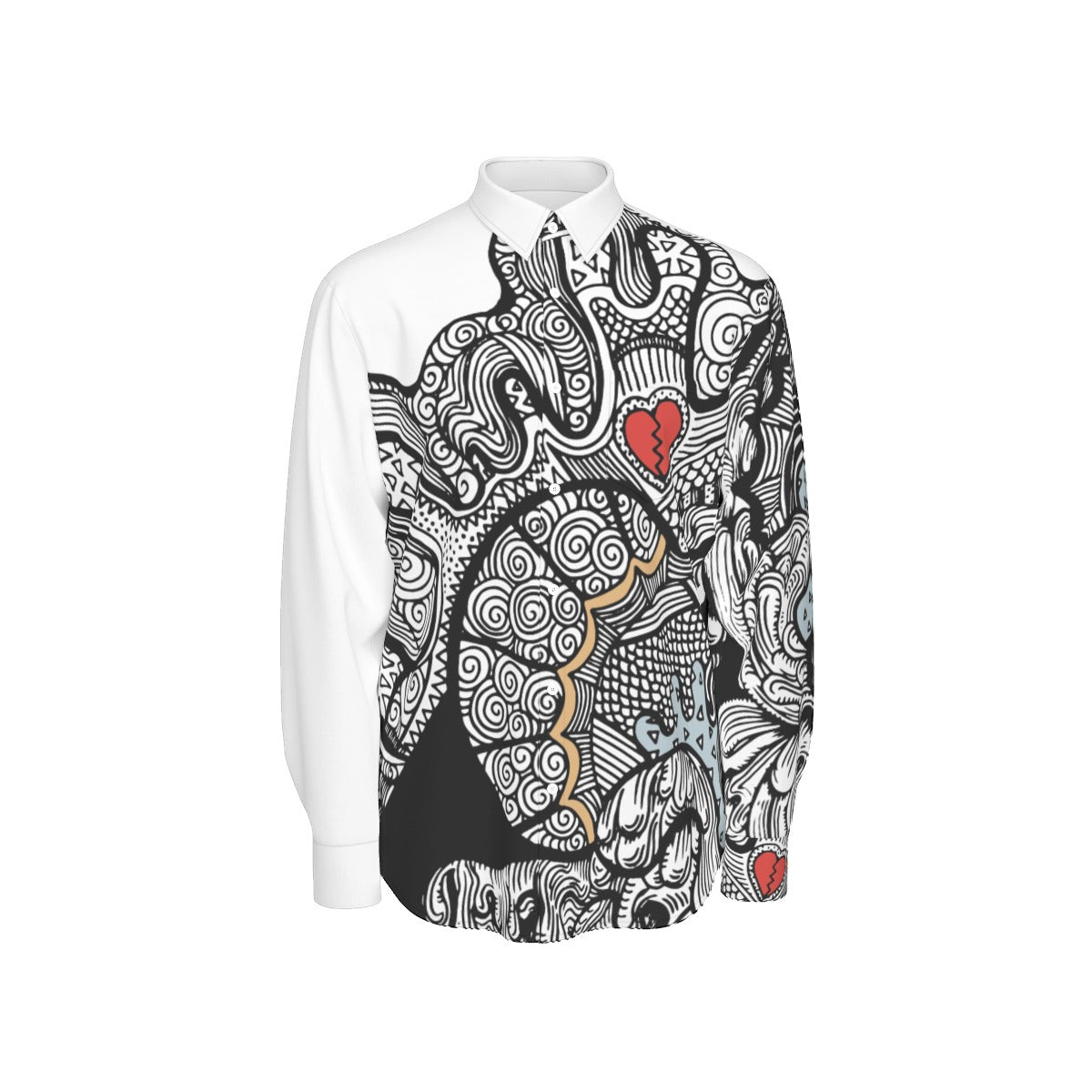 Doodle Heart Cotton Shirt