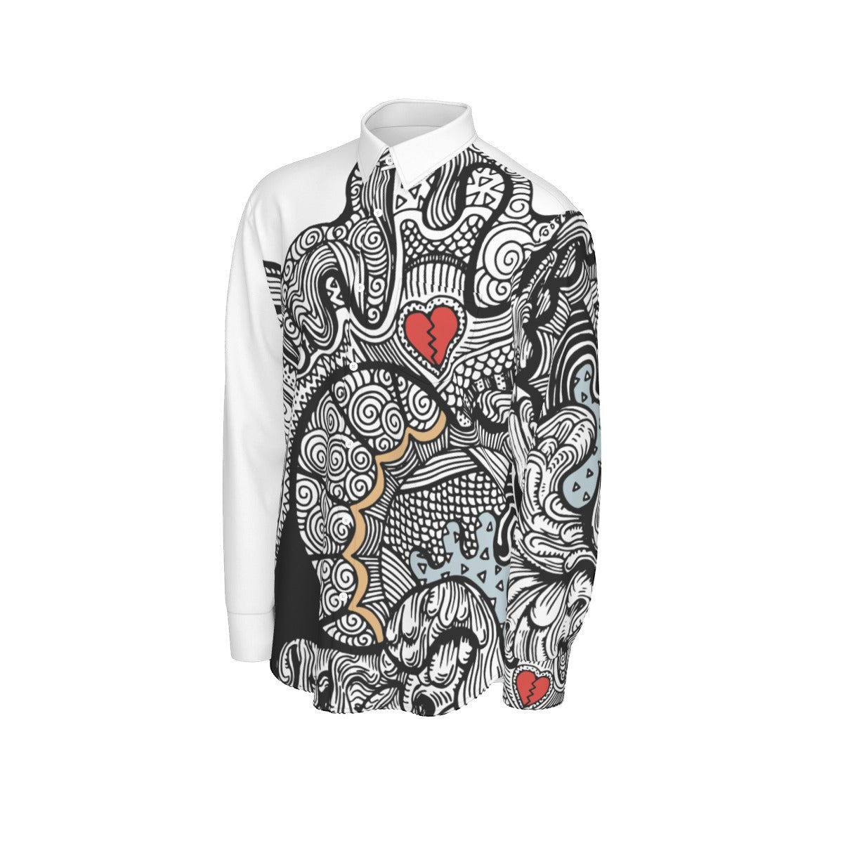 Doodle Heart Cotton Shirt