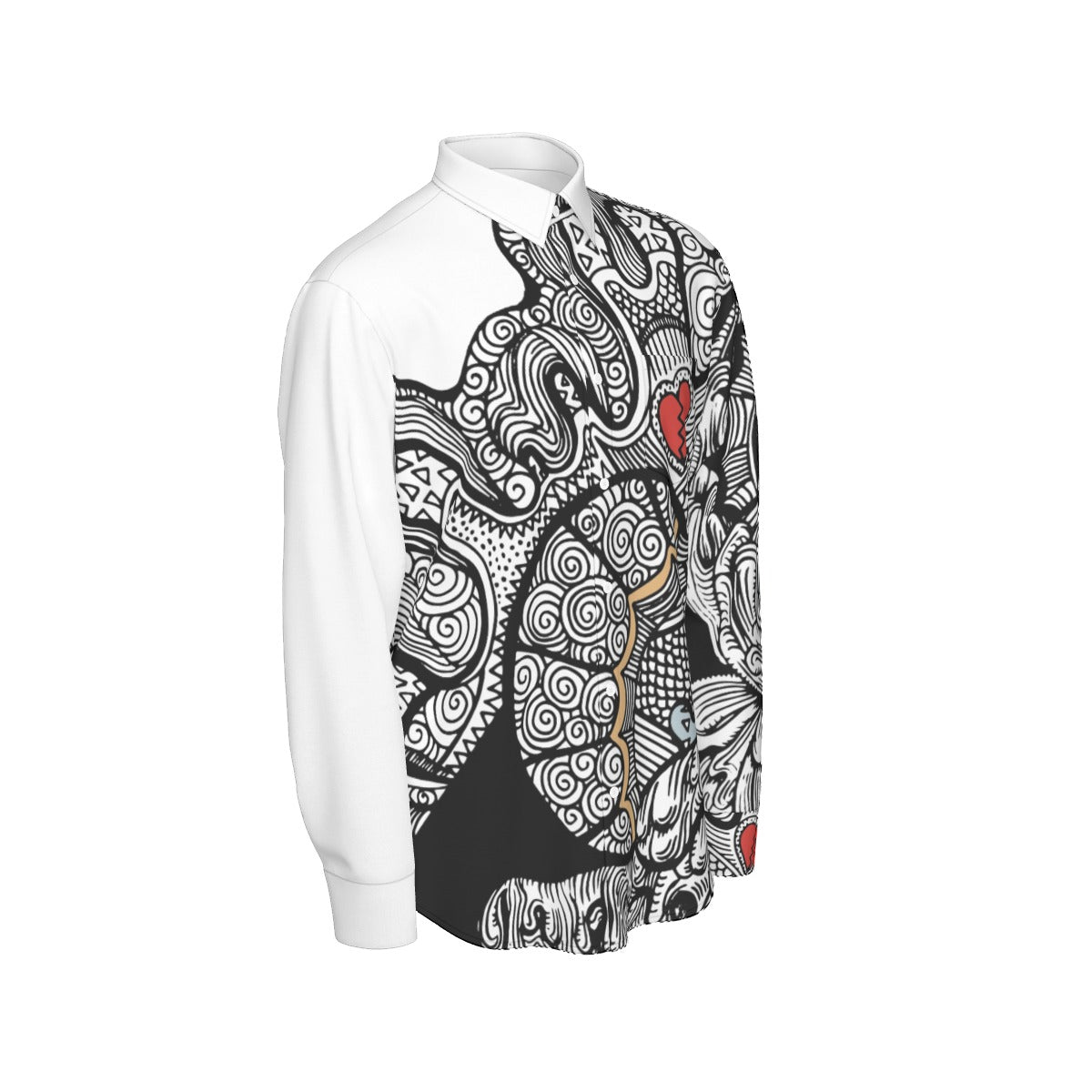 Doodle Heart Cotton Shirt